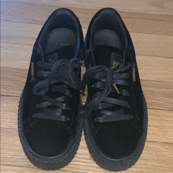 puma black velvet sneakers